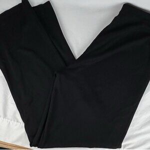 Misook Black Straight Leg Pull On Pants Womens L Stretchy Acrylic Knit